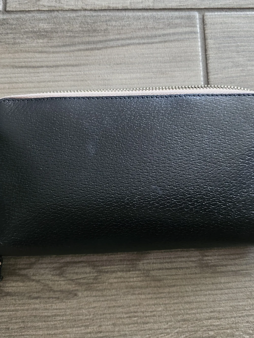 kate spade Two-Tone Blush Pink and Black Zip-Around Wrist Wallet